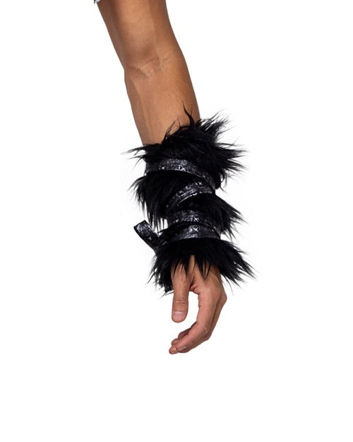 6171 - Pair of Black Faux Fur Cuffs