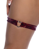 6659 - Shimmer Garter with Heart Shaped Hardware