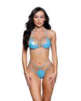 6776 - 2PC Iridescent Foil Ring Bikini Set