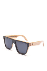 Alice Shoal 1001 Santa Catalina Maple Wood Sunglasses Polarized Lenses Color Black