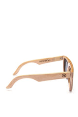 Alice Shoal 1001 Santa Catalina Maple Wood Sunglasses Polarized Lenses Color Black