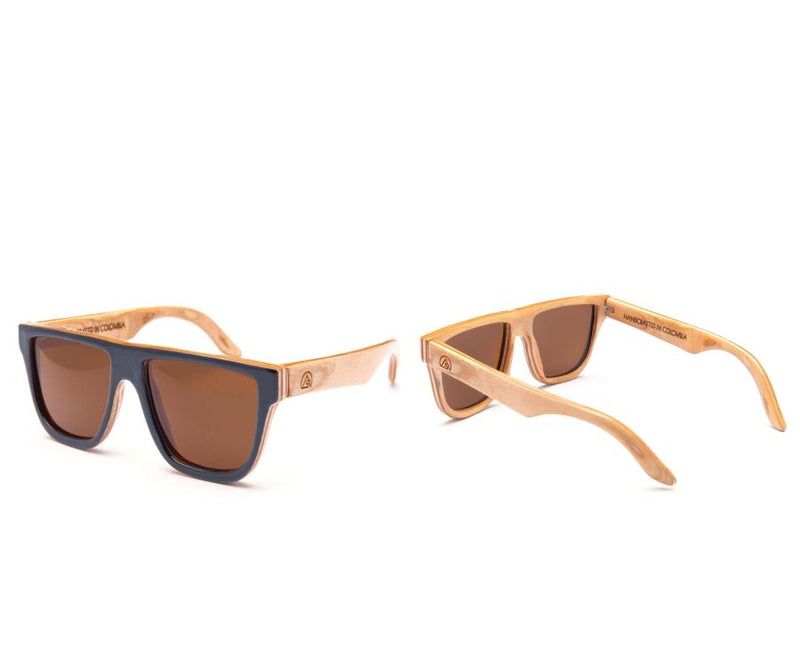 Alice Shoal 1001 Santa Catalina Maple Wood Sunglasses Polarized Lenses Color Brown