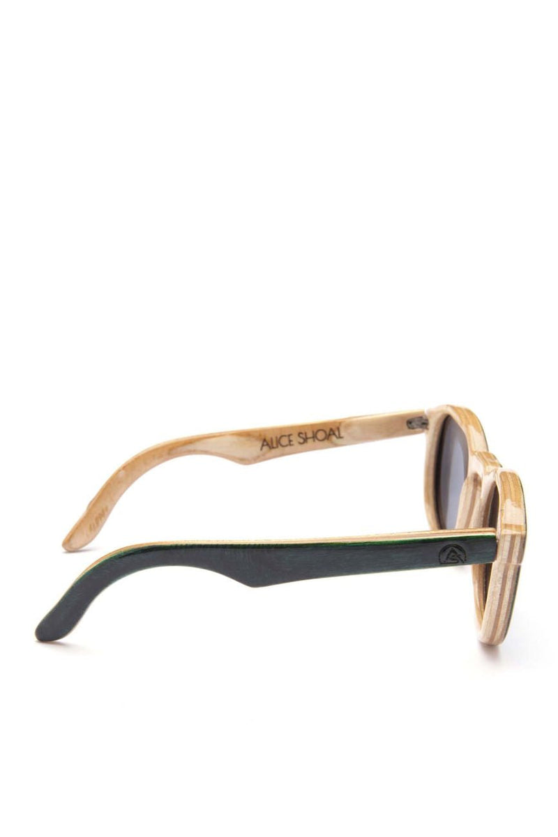 Alice Shoal 1002 La Paz Maple Wood Sunglasses Polarized Lenses Color Black
