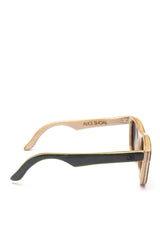 Alice Shoal 1003 The Peak Maple Wood Sunglasses Polarized Lenses Color Black