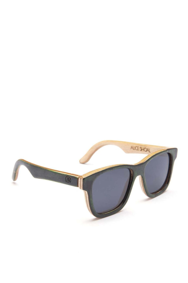 Alice Shoal 1003 The Peak Maple Wood Sunglasses Polarized Lenses Color Black