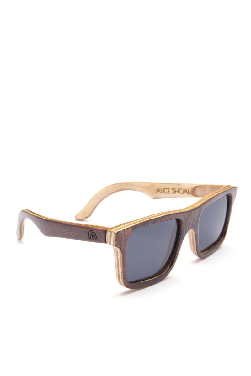 Alice Shoal 1004 Aguadulce Maple Wood Sunglasses Polarized Lenses Color Black