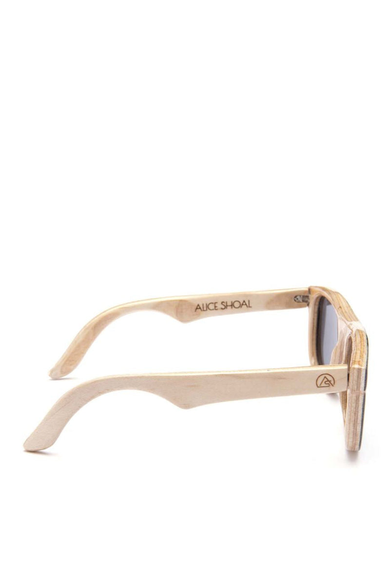 Alice Shoal 1006 Cayo Cangrejo Maple Wood Sunglasses Polarized Lenses Color Black
