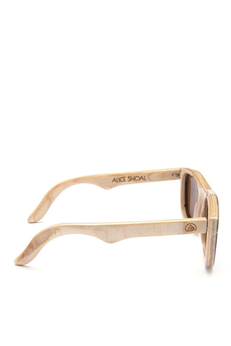 Alice Shoal 1006 Cayo Cangrejo Maple Wood Sunglasses Polarized Lenses Color Brown