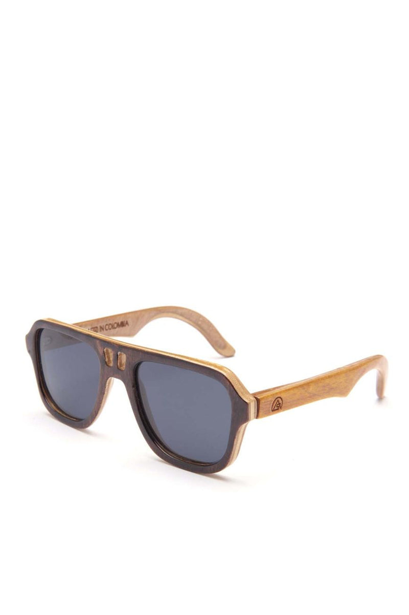 Alice Shoal 1007 Bottom House Maple Wood Sunglasses Polarized Lenses Color Black
