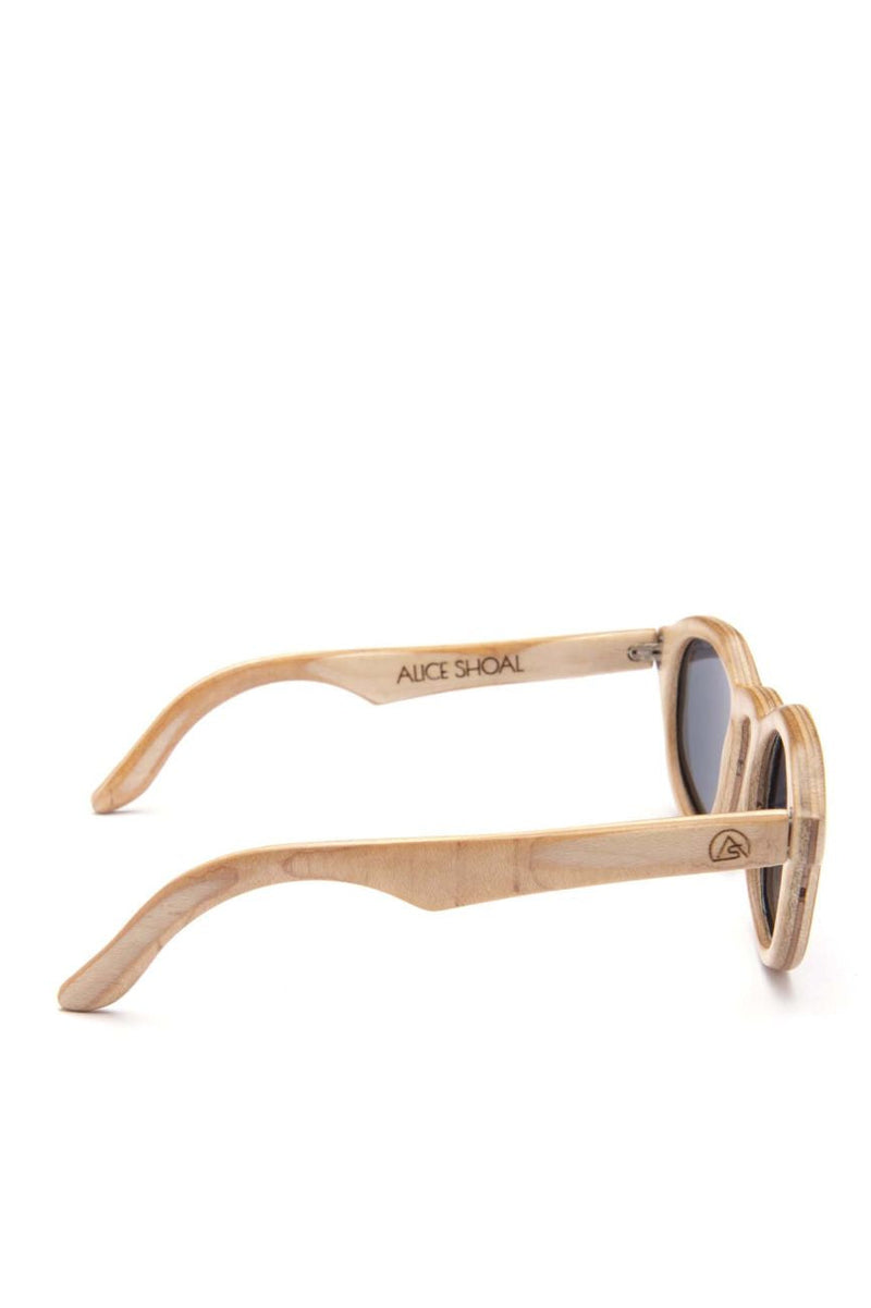 Alice Shoal 1008 Lovers Bridge Maple Wood Sunglasses Polarized Lenses Color Black