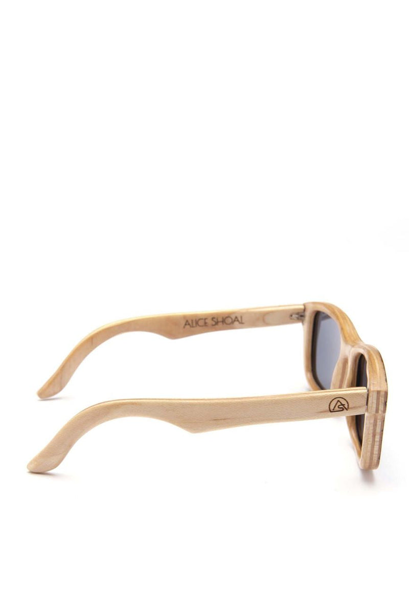 Alice Shoal 1012 SW Bay Maple Wood Sunglasses Polarized Lenses Color Black