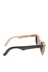 Alice Shoal 1014 Manzanillo Maple Wood Sunglasses Polarized Lenses Color Black