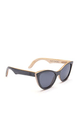 Alice Shoal 1014 Manzanillo Maple Wood Sunglasses Polarized Lenses Color Black