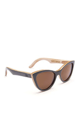 Alice Shoal 1014 Manzanillo Maple Wood Sunglasses Polarized Lenses Color Brown