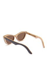 Alice Shoal 1014 Manzanillo Maple Wood Sunglasses Polarized Lenses Color Brown