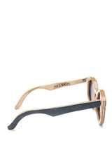 Alice Shoal 1015 Fort Morgan Maple Wood Sunglasses Polarized Lenses Color Black