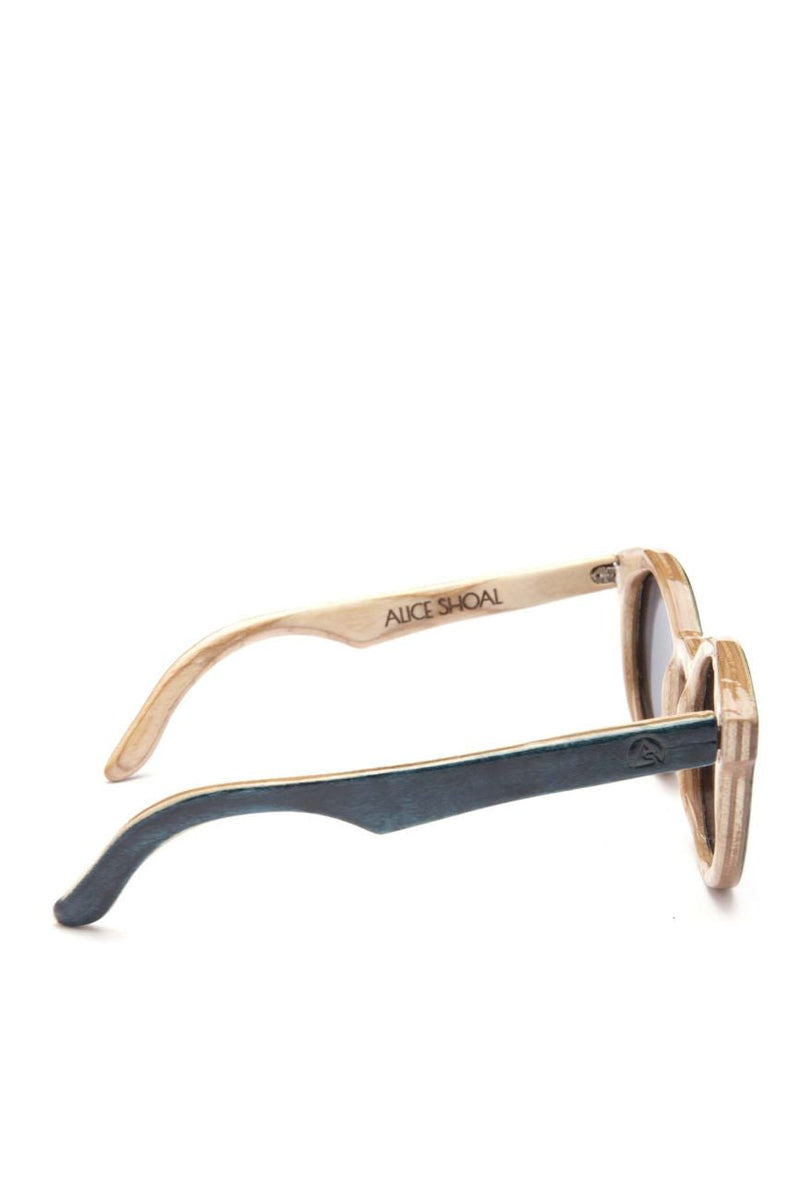 Alice Shoal 1015 Fort Morgan Maple Wood Sunglasses Polarized Lenses Color Black