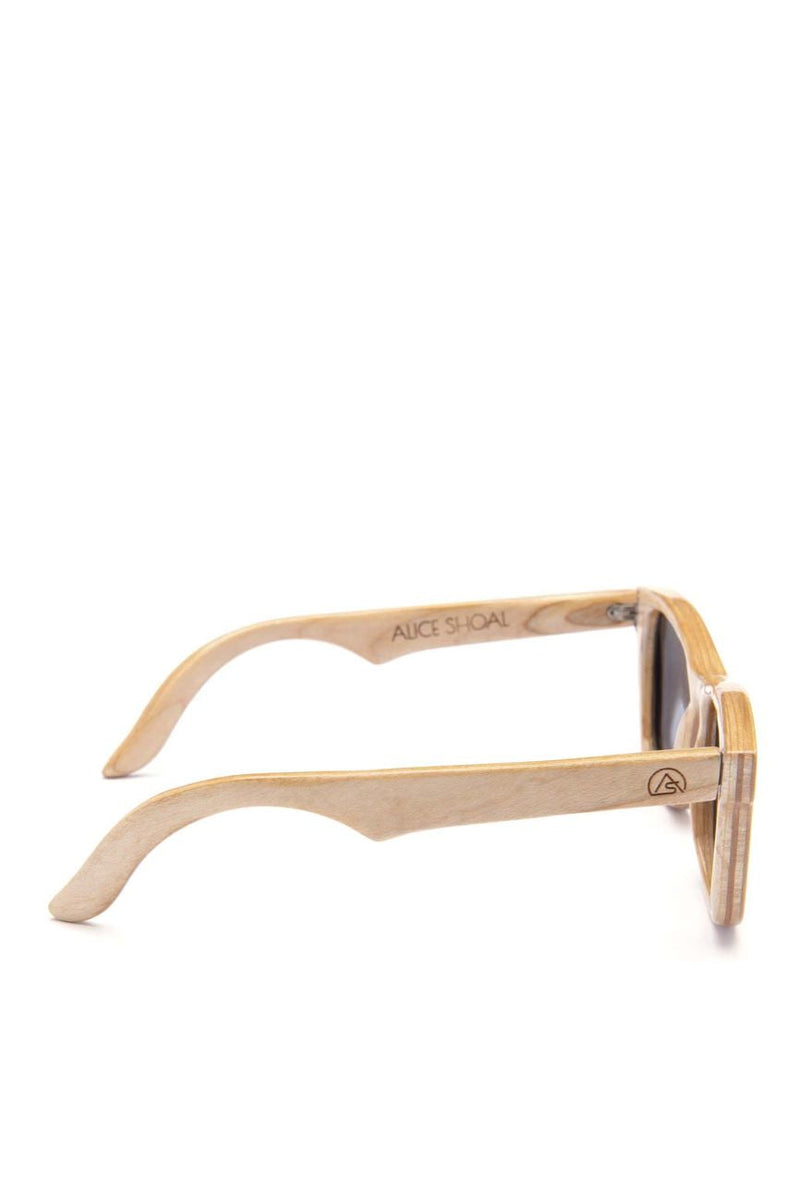 Alice Shoal 1016 Maracaibo Maple Wood Sunglasses Polarized Lenses Color Black