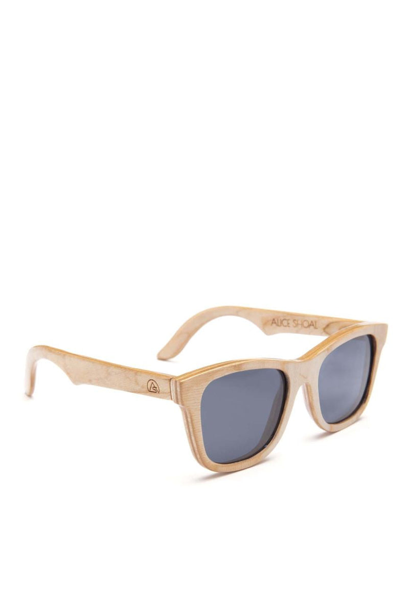 Alice Shoal 1016 Maracaibo Maple Wood Sunglasses Polarized Lenses Color Black