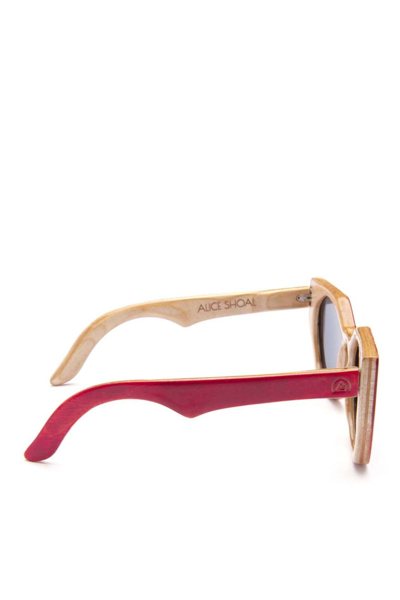 Alice Shoal 1017 Rocky Point Maple Wood Sunglasses Polarized Lenses Color Black