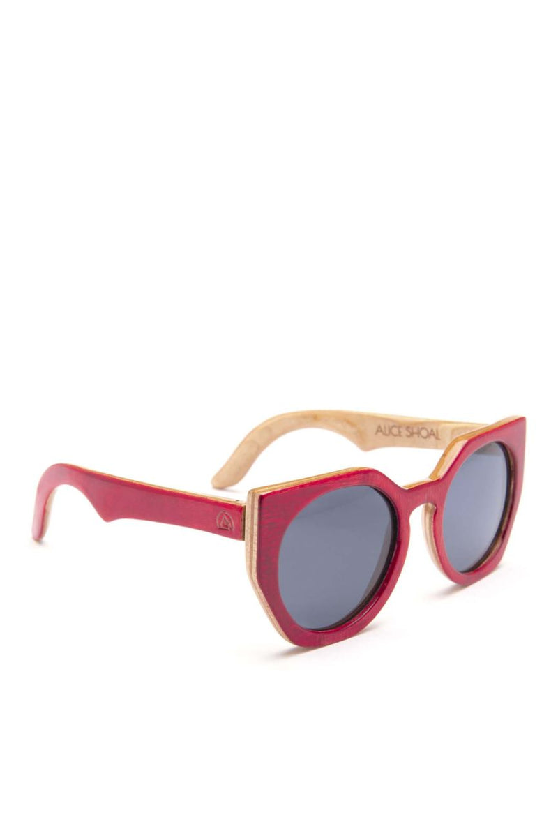 Alice Shoal 1017 Rocky Point Maple Wood Sunglasses Polarized Lenses Color Black