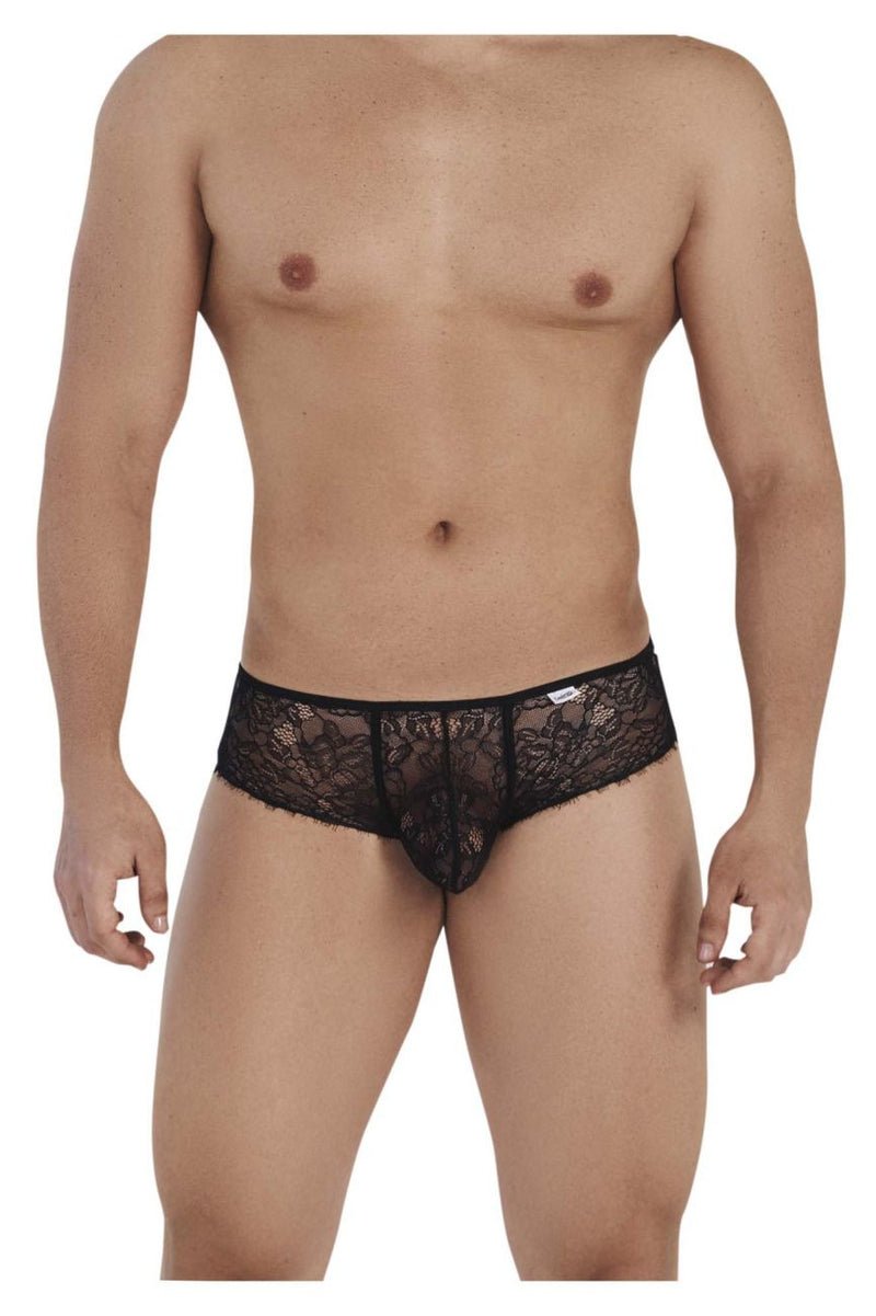 CandyMan 99537 Lace Boyshort Thongs Color Black