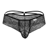 CandyMan 99537 Lace Boyshort Thongs Color Black