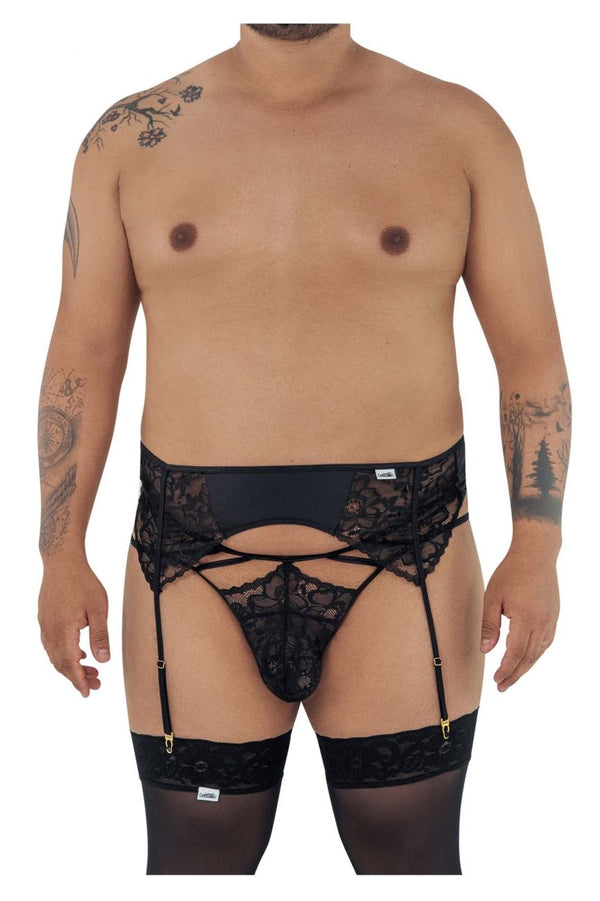 CandyMan 99550X Lace Garter-Jockstrap Outfit Color Black