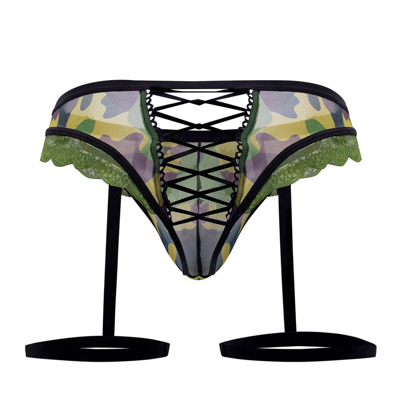 CandyMan 99580X Garter Camo Thongs Color Green