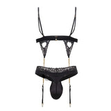 CandyMan 99581 Harness-Thongs Outfit Color Black