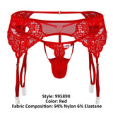 CandyMan 99589X Lace Garther G-String Color Red