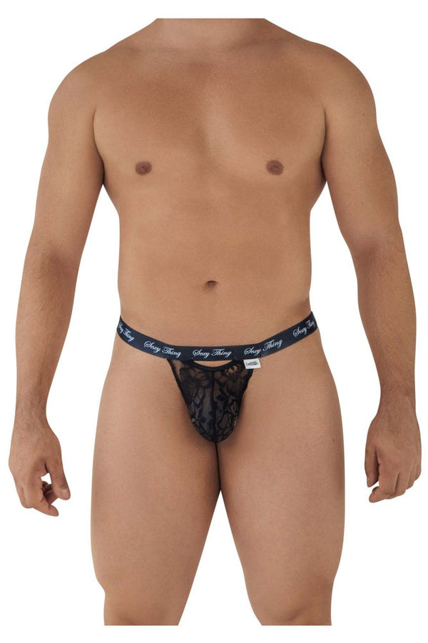 CandyMan 99594 Sexy Thing Lace Thongs Color Black