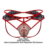 CandyMan 99663 Lace Jockstrap Color Red-Print