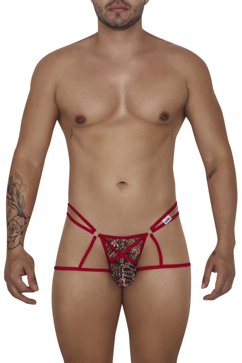 CandyMan 99671 Lace Jock Thongs Color Red