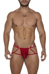 CandyMan 99671 Lace Jock Thongs Color Red