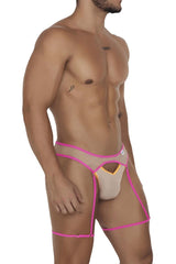 CandyMan 99687 Garter Jock Two Piece Set Color Beige-Neon