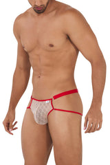 CandyMan 99730 Lace Jockstrap Color Beige-Red