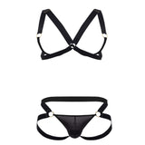 CandyMan 99731 Harness-Bra Two Piece Set Color Black