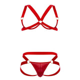 CandyMan 99731 Harness-Bra Two Piece Set Color Red