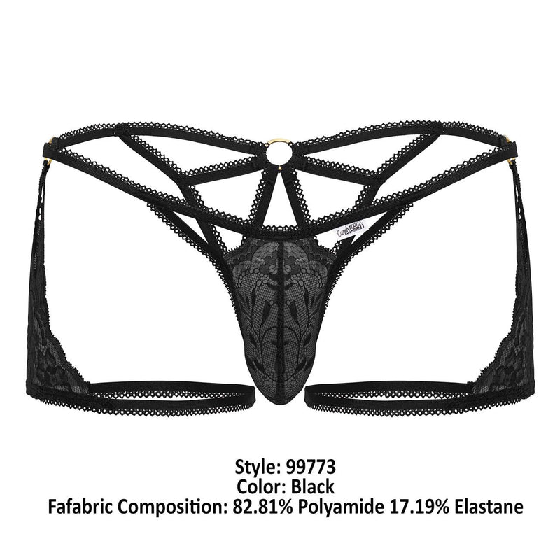 CandyMan 99773 Lace Trunks Thongs Color Black