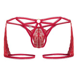 CandyMan 99773 Lace Trunks Thongs Color Red