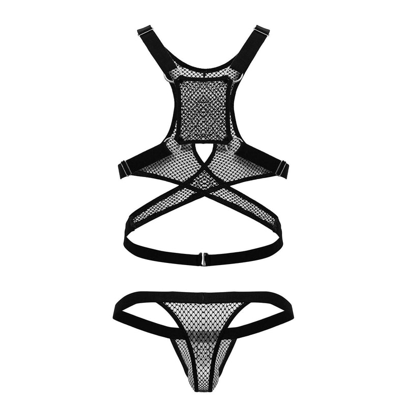 CandyMan 99862 Fishnet Outfit Color Black