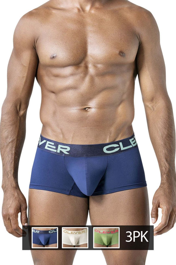 Clever 229953 3PK Australian Latin Trunks Color Beige-Blue-Green