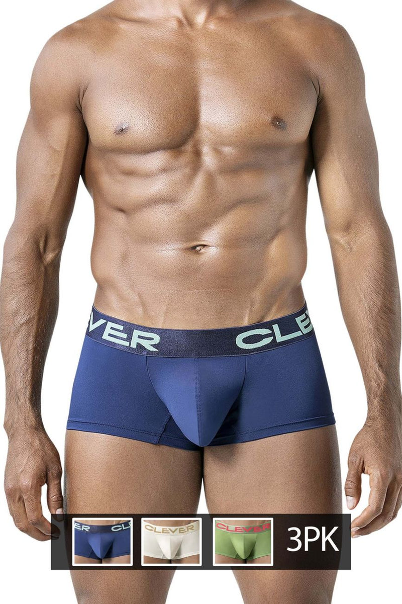 Clever 229953 3PK Australian Latin Trunks Color Beige-Blue-Green