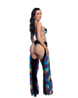 JR299 - PVC & Faux Fur Belted Chaps