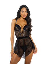 LI714 - Belle Noir 3-Piece Garter Skirt Set