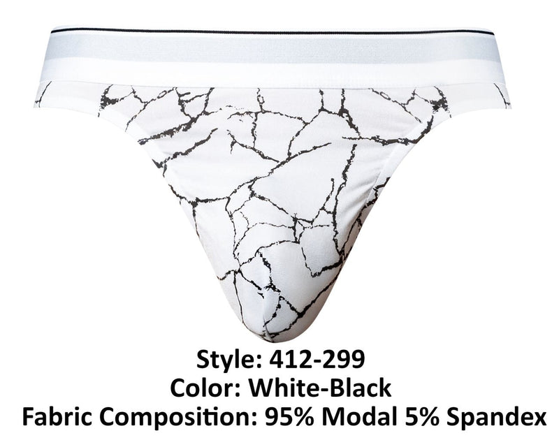 Male Power 412-299 Soo Cumfy Thong Color White-Black