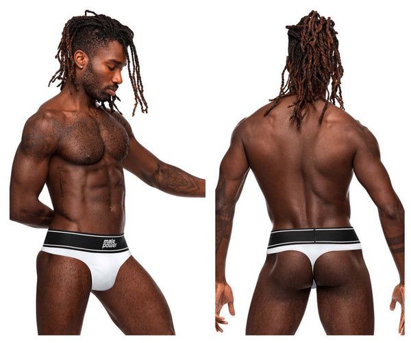 Male Power 442-275 Modal Rib Bong Thong Color White