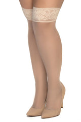 Mapale 1101X Mesh Thigh Highs Color Nude