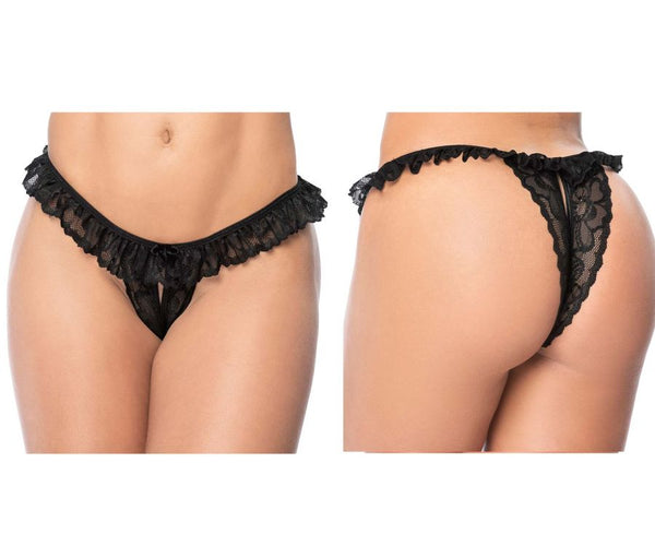 Mapale 119 Lace Peek-A-Boo Panty Color Black